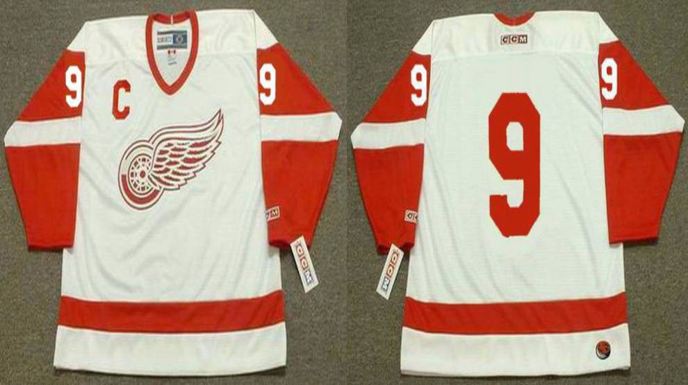 2019 Men Detroit Red Wings #9 No name White CCM NHL jerseys